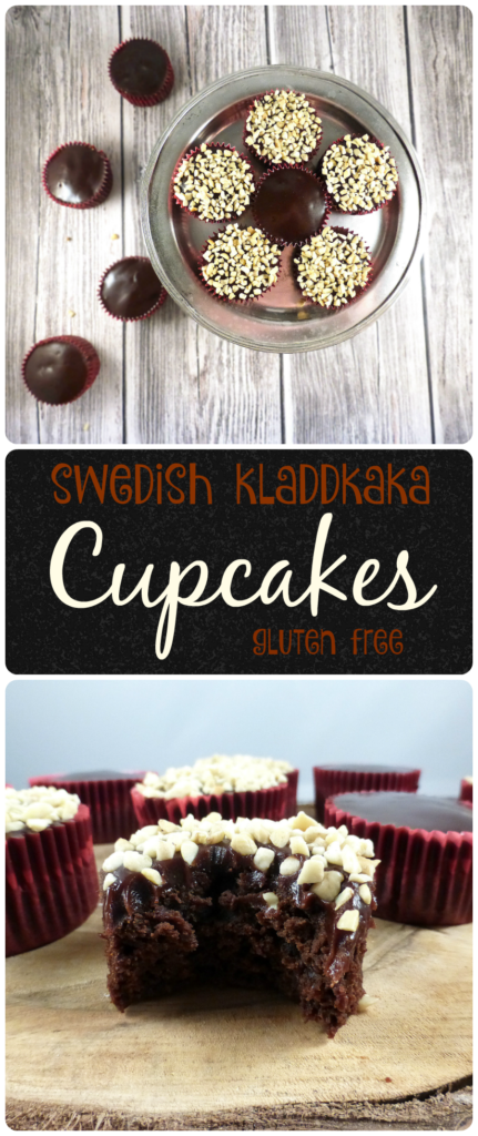 Kladdkaka Cupcakes with a Chocolate Fudge Topping (gluten free)