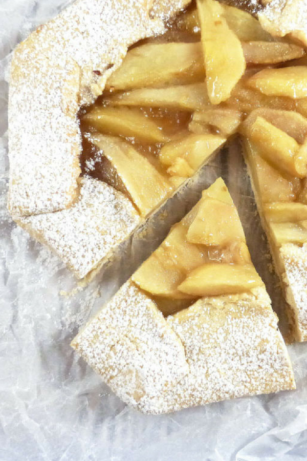 Gluten Free Galette with Pears in Caramel Sauce