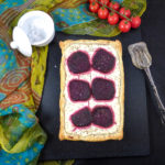 Beetroot and Black Pepper Savoury Puff Pastry with Greek Yoghurt and Cream Cheese