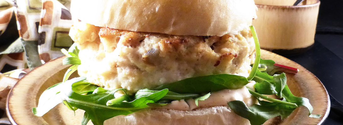 Fish Burgers with a Spicy Mayonnaise in Homemade Brioche Buns