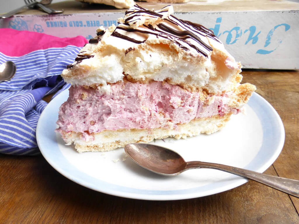 Meringue Sandwich filled with Raspberry Whipped Cream