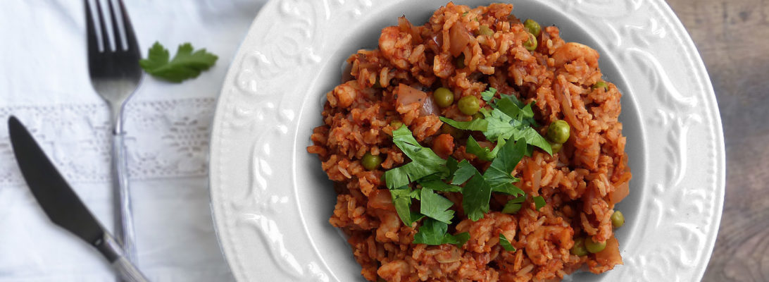 Nice and Spicy Tomato and Prawn Rice (made in the Crockpot)