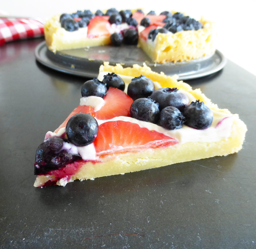 Gluten Free Lemon Cookie Pizza with Strawberries & Blueberries