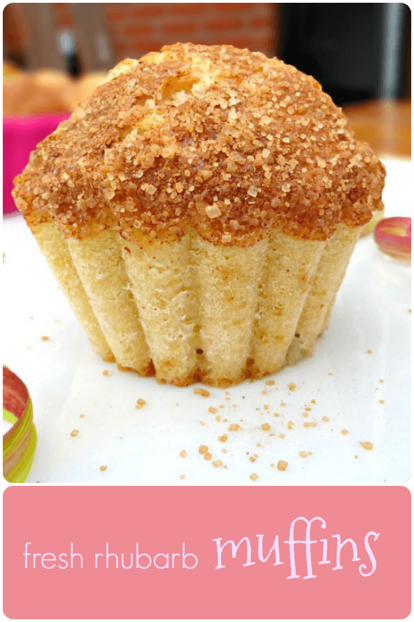 Fresh Rhubarb Muffins with a Brown Sugar Sprinkle