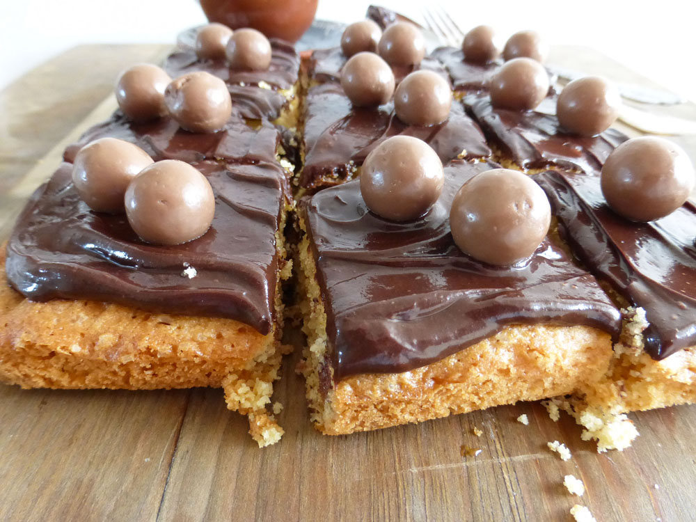Malteser Soft Cookie Bars with Chocolate Cream Cheese Frosting