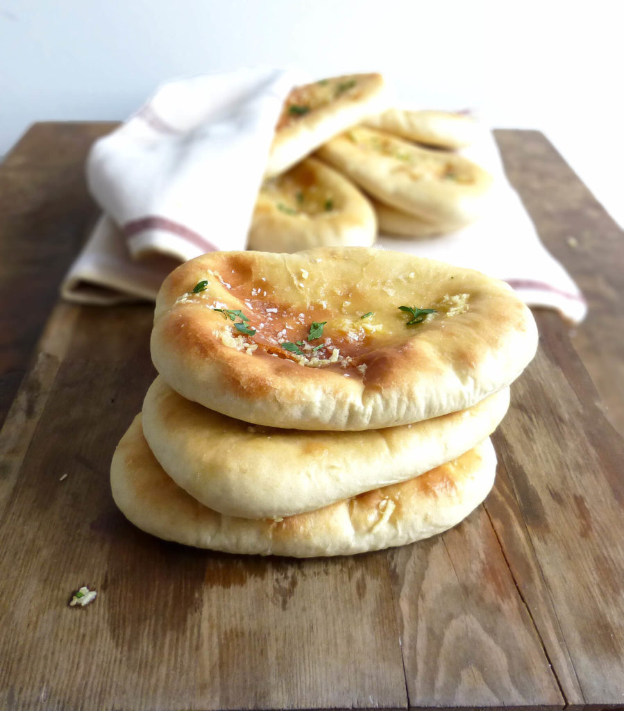 Simple Bread Machine Garlic Butter Naan Bread