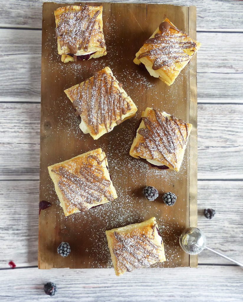 Blackberry and Cream Puff Pastries