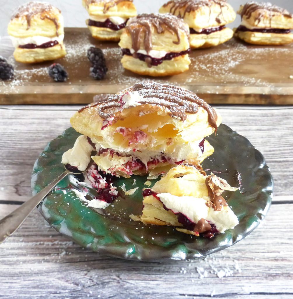 Blackberry and Cream Puff Pastries