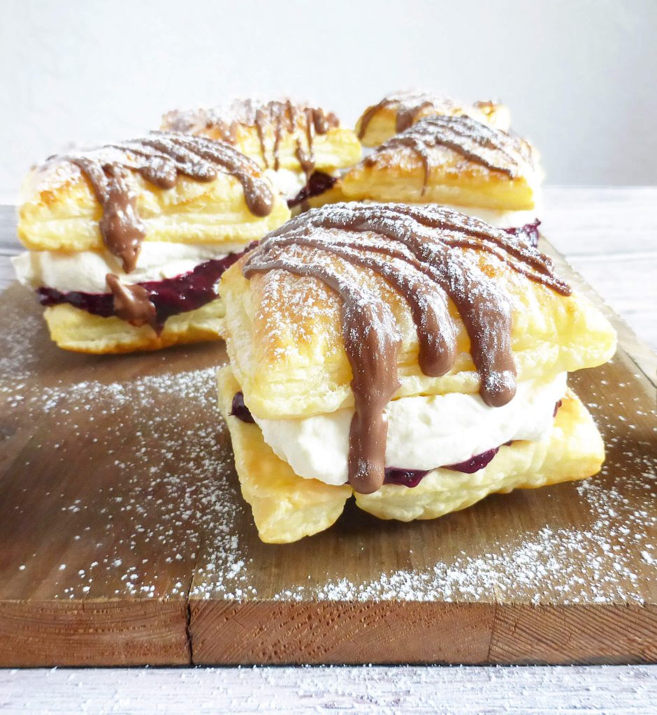 Blackberry and Cream Puff Pastries