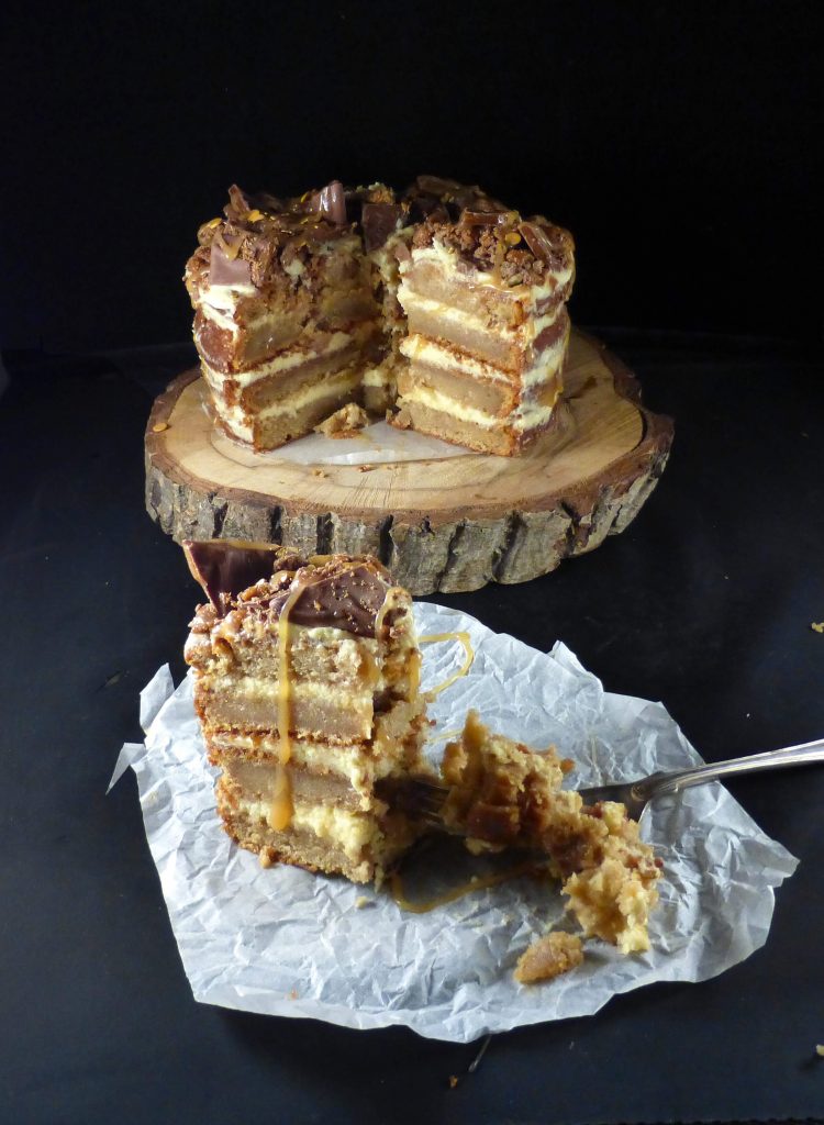 Homemade Butterscotch and Daim Layer Cake with Butterscotch Frosting