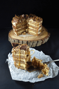 Homemade Butterscotch and Daim Layer Cake with Butterscotch Frosting