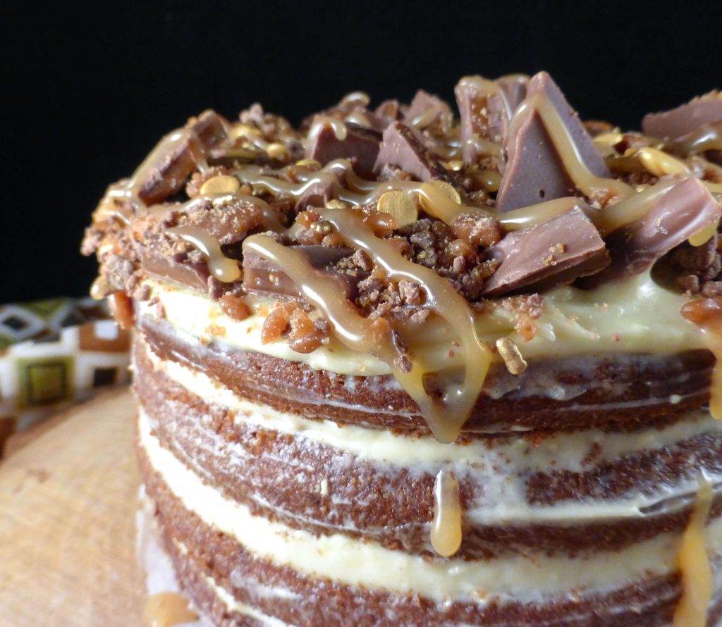 Homemade Butterscotch and Daim Layer Cake with Butterscotch Frosting