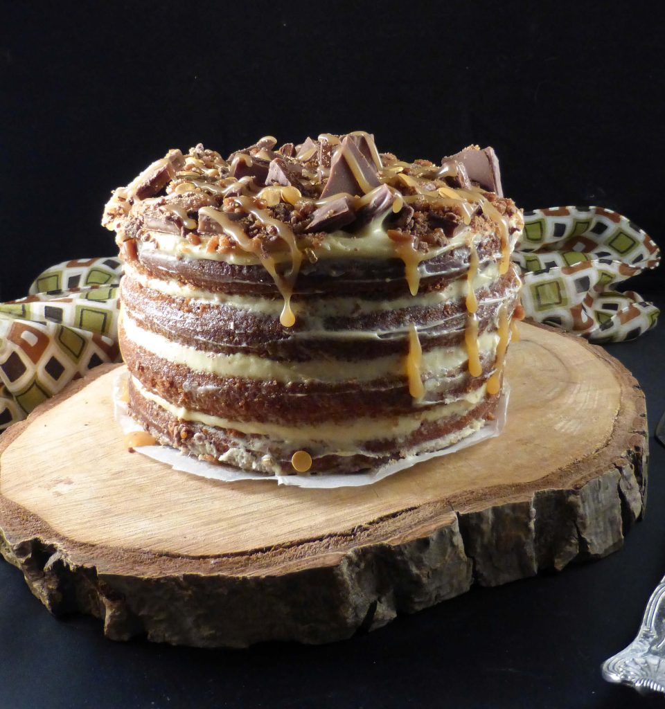 Homemade Butterscotch and Daim Layer Cake with Butterscotch Frosting